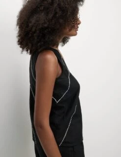 Linen Rich Stitch Detail Top -M&S linen rich stitch detail top 6