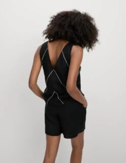 Linen Rich Stitch Detail Top -M&S linen rich stitch detail top 7