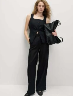 Linen Rich Tailored Twill Square Neck Waistcoat -M&S linen rich tailored twill square neck waistcoat 9