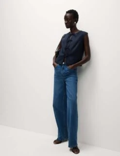 Linen Rich Tie Front Waistcoat -M&S linen rich tie front waistcoat 5