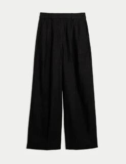 Linen Rich Twill Wide Leg Trousers -M&S linen rich twill wide leg trousers 11