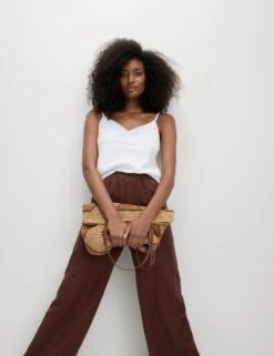 Linen Rich V-Neck Cami Top -M&S linen rich v neck cami top 6