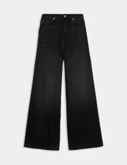 Lyocell™ Blend Wide Palazzo Leg Jeans -M&S lyocell blend wide leg jeans 11