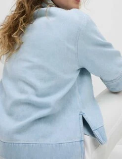 Lyocell Denim Oversized Crop Shirt -M&S lyocell denim oversized crop shirt 7