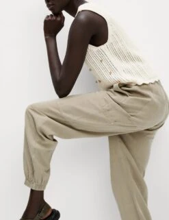 Lyocell Rich Joggers With Cotton & Linen -M&S lyocell rich joggers with cotton 7