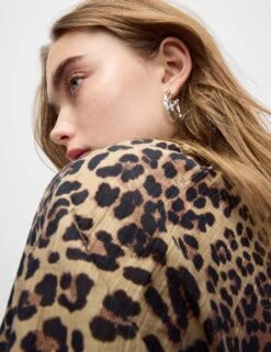 Lyocell Rich Printed Crew Neck Blouse -M&S lyocell rich leopard print crew neck blouse 1