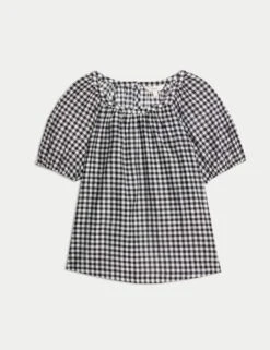 Lyocell Rich Printed Crew Neck Blouse -M&S lyocell rich leopard print crew neck blouse 10