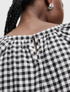 Lyocell Rich Printed Crew Neck Blouse -M&S lyocell rich leopard print crew neck blouse 12