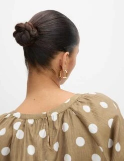 Lyocell Rich Printed Crew Neck Blouse -M&S lyocell rich leopard print crew neck blouse 7