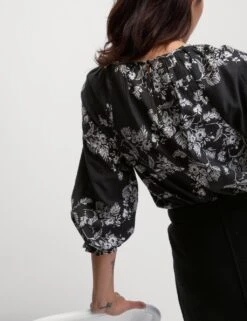 Lyocell Rich Printed Blouse -M&S lyocell rich printed blouse 14