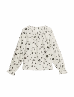 Lyocell Rich Printed Blouse -M&S lyocell rich printed blouse