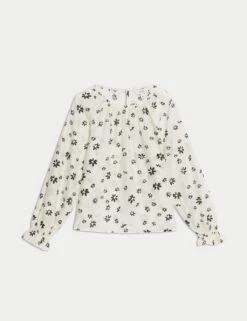 Lyocell Rich Printed Blouse -M&S lyocell rich printed blouse 6