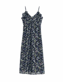 Lyocell Rich Printed Ruffle Midi Cami Dress 26 Lyocell Rich Printed Ruffle Midi Cami Dress -M&S lyocell rich printed ruffle midi cami dress