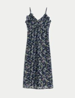 Lyocell Rich Printed Ruffle Midi Cami Dress 24 Lyocell Rich Printed Ruffle Midi Cami Dress -M&S lyocell rich printed ruffle midi cami dress 7