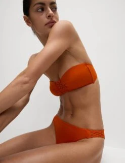 Macrame Detail High Leg Bikini Bottoms -M&S macrame detail high leg bikini bottoms 14