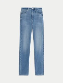 Magic Shaping High Waisted Straight Leg Jeans -M&S magic shaping high waisted straight leg jeans 12
