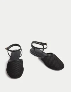 Mesh Ankle Strap Flat Sandals -M&S mesh ankle strap flat sandals 3