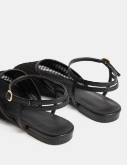 Mesh Ankle Strap Flat Sandals -M&S mesh ankle strap flat sandals 4