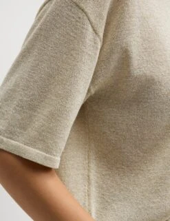 Metallic Crew Neck Knitted Top -M&S metallic crew neck knitted top 17