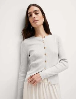 Metallic Crew Neck Slim Fit Cardigan -M&S metallic crew neck slim fit cardigan 15