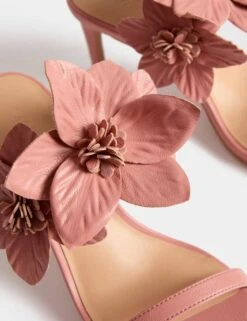 Metallic Flower Corsage Stiletto Mules -M&S metallic flower corsage stiletto mules 6