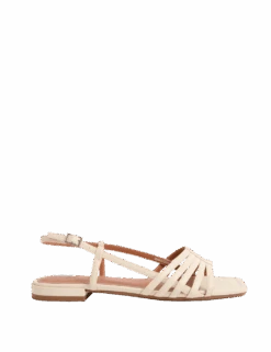 Metallic Strappy Flat Square Toe Sandals -M&S metallic strappy flat square toe sandals