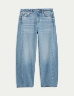 Mid Rise Barrel Jeans -M&S mid rise barrel jeans 12
