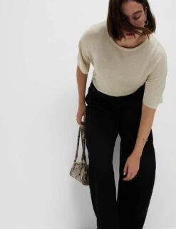 Mid Rise Relaxed Horseshoe Jeans -M&S mid rise relaxed horseshoe jeans 14