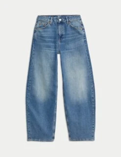 Mid Rise Relaxed Horseshoe Jeans -M&S mid rise relaxed horseshoe jeans 6