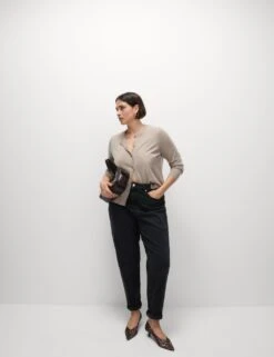 The Mom Jeans -M&S mom high waisted ankle grazer jeans 7