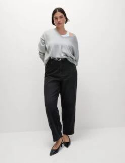 High Waisted Carrot Leg Ankle Grazer Jeans -M&S mom high waisted carrot leg ankle grazer jeans 7