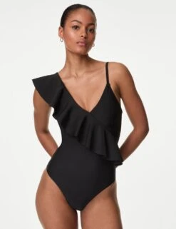 Neoprene Padded Frill Plunge Swimsuit -M&S neoprene padded frill plunge swimsuit 7