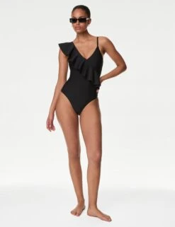 Neoprene Padded Frill Plunge Swimsuit -M&S neoprene padded frill plunge swimsuit 8