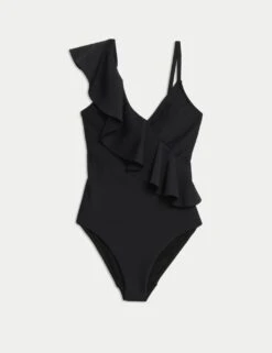 Neoprene Padded Frill Plunge Swimsuit -M&S neoprene padded frill plunge swimsuit 9