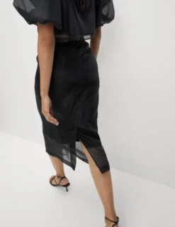 Organza Floral Midi Pencil Skirt -M&S organza floral midi pencil skirt 10