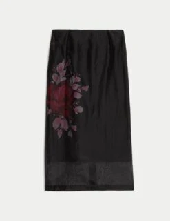 Organza Floral Midi Pencil Skirt -M&S organza floral midi pencil skirt 13
