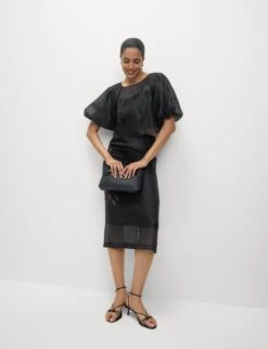 Organza Floral Midi Pencil Skirt -M&S organza floral midi pencil skirt 7