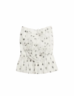 Organza Spot Print Bardot Top -M&S organza spot print bardot top