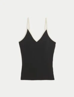 Padded Contrast Trim V-Neck Tankini Top 18 Padded Contrast Trim V-Neck Tankini Top -M&S padded contrast trim v neck tankini top 5