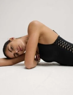 Padded Macrame Detail Square Neck Swimsuit -M&S padded macrame detail square neck swimsuit 7