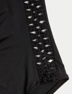 Padded Macrame Detail Square Neck Swimsuit -M&S padded macrame detail square neck swimsuit 8