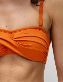 Padded Twist Front Bandeau Bikini Top 38 Padded Twist Front Bandeau Bikini Top -M&S padded twist front bandeau bikini top 14
