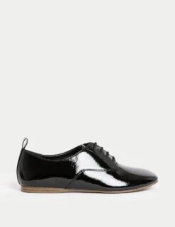 Patent Lace Up Flat Brogues 12 Patent Lace Up Flat Brogues -M&S patent lace up flat brogues 3