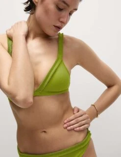 Pleated Detail Plunge Bikini Top -M&S pleated detail plunge bikini top 13