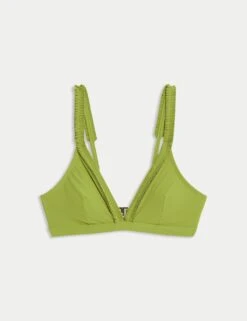 Pleated Detail Plunge Bikini Top -M&S pleated detail plunge bikini top 16