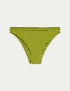 Pleated High Leg Bikini Bottoms 35 Pleated High Leg Bikini Bottoms -M&S pleated high leg bikini bottoms 14