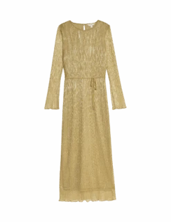 Plisse Midi Column Dress -M&S plisse midi column dress