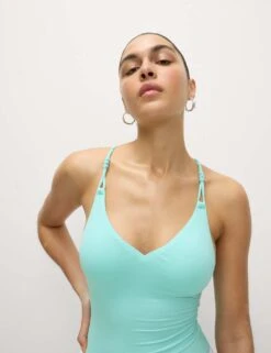 Plunge V-Neck Swimsuit -M&S plunge v neck swimsuit 10