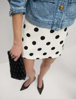 Polka Dot Mini A-Line Skirt -M&S polka dot mini skirt 4