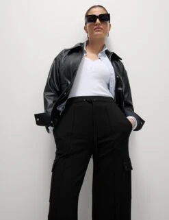 Ponte Utility Wide Leg Trousers -M&S ponte utility wide leg trousers 10